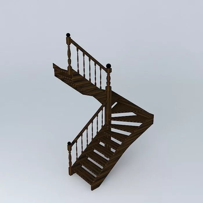 alberobaltic wooden spiral staircase 3D model