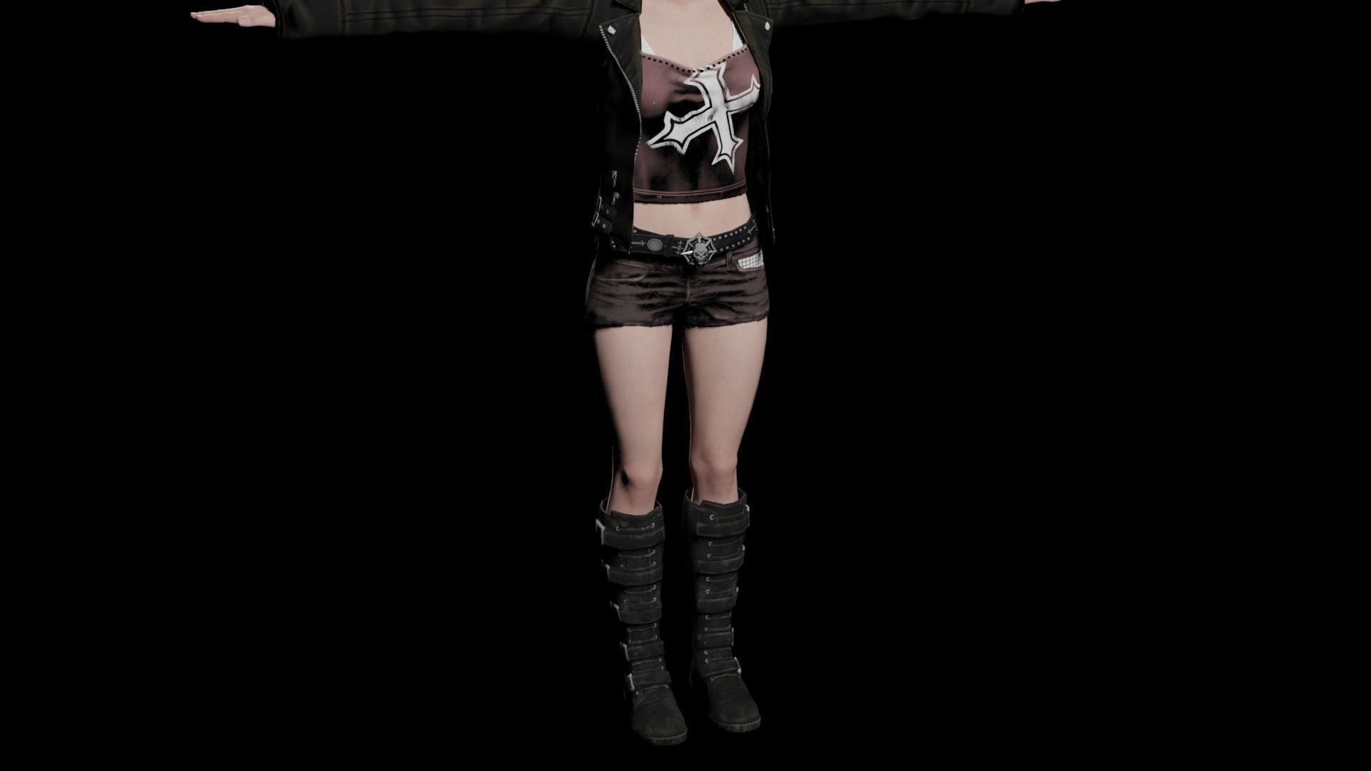 Punk Ruby Low-poly 3D model_3