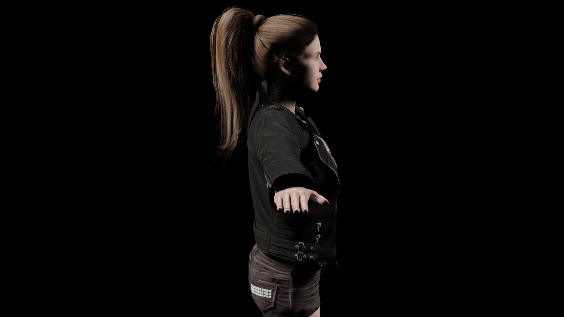 Punk Ruby Low-poly 3D model_7