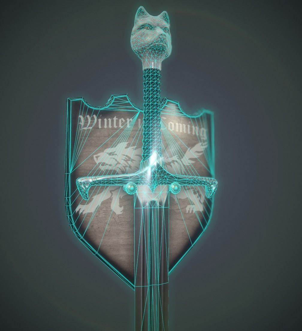 winter is coming sword Low-poly 3D model_1
