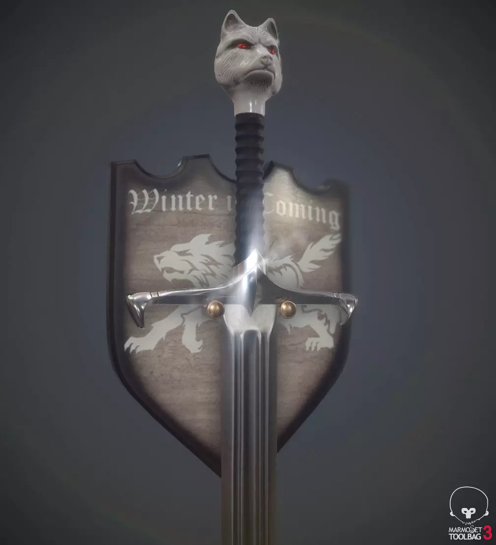 winter is coming sword Low-poly 3D model_0