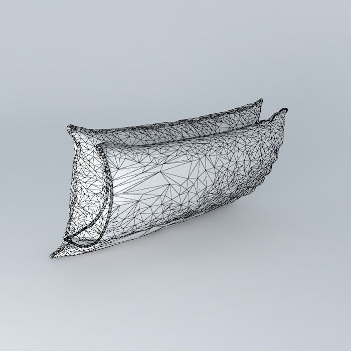 Realistic Bed Pillows 3D model_4