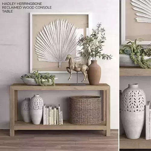 HADLEY HERRINGBONE RECLAIMED WOOD CONSOLE TABLE