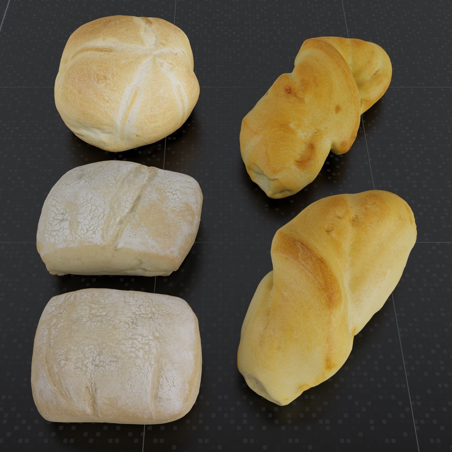 Bread Set 01 3D model_3