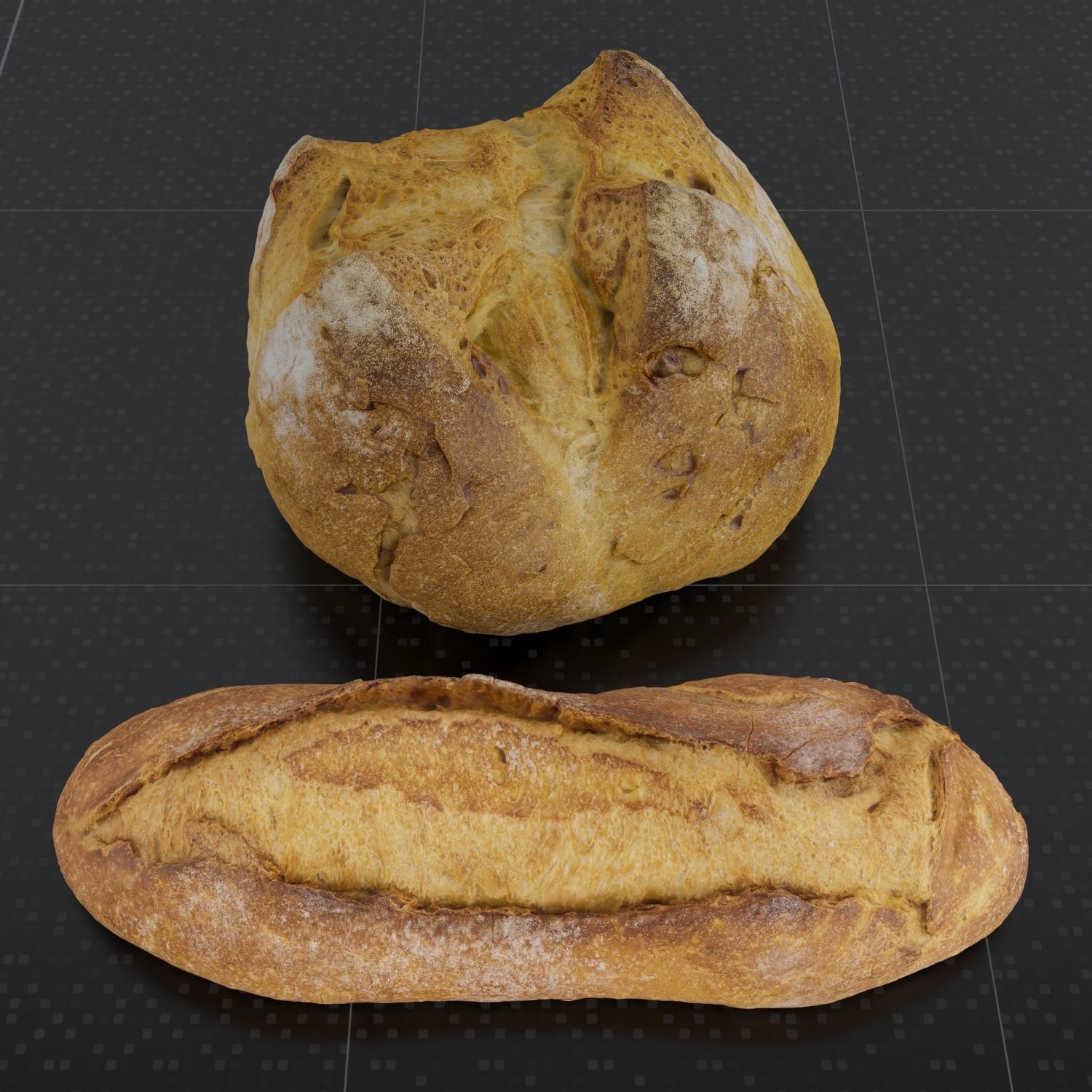 Bread Set 01 3D model_1