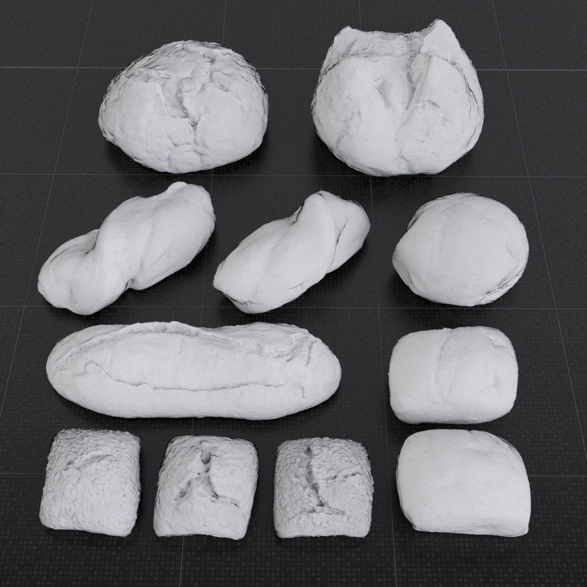 Bread Set 01 3D model_8