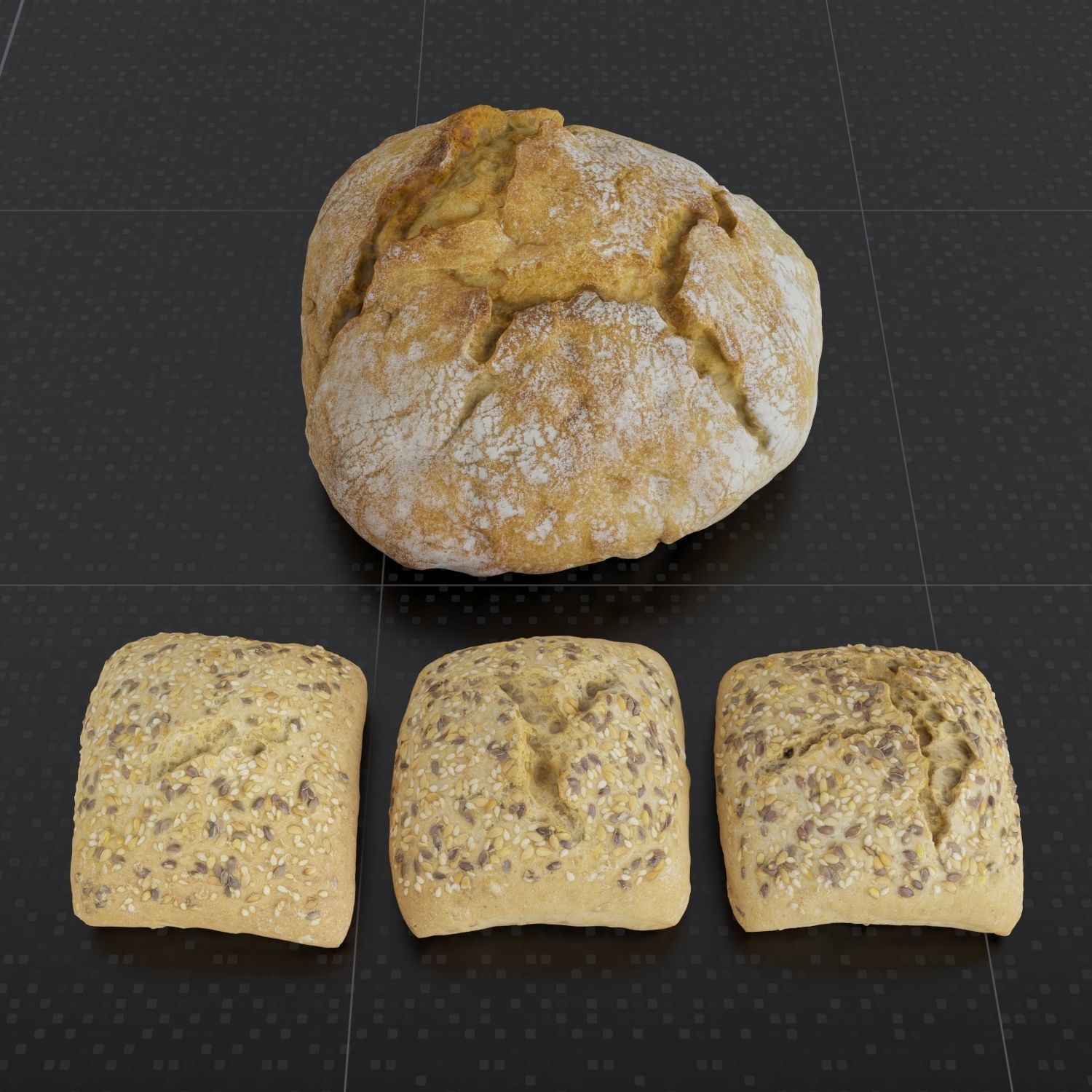 Bread Set 01 3D model_2