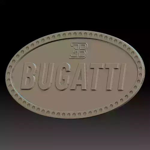 Bugatti logo car logotype 3D print model