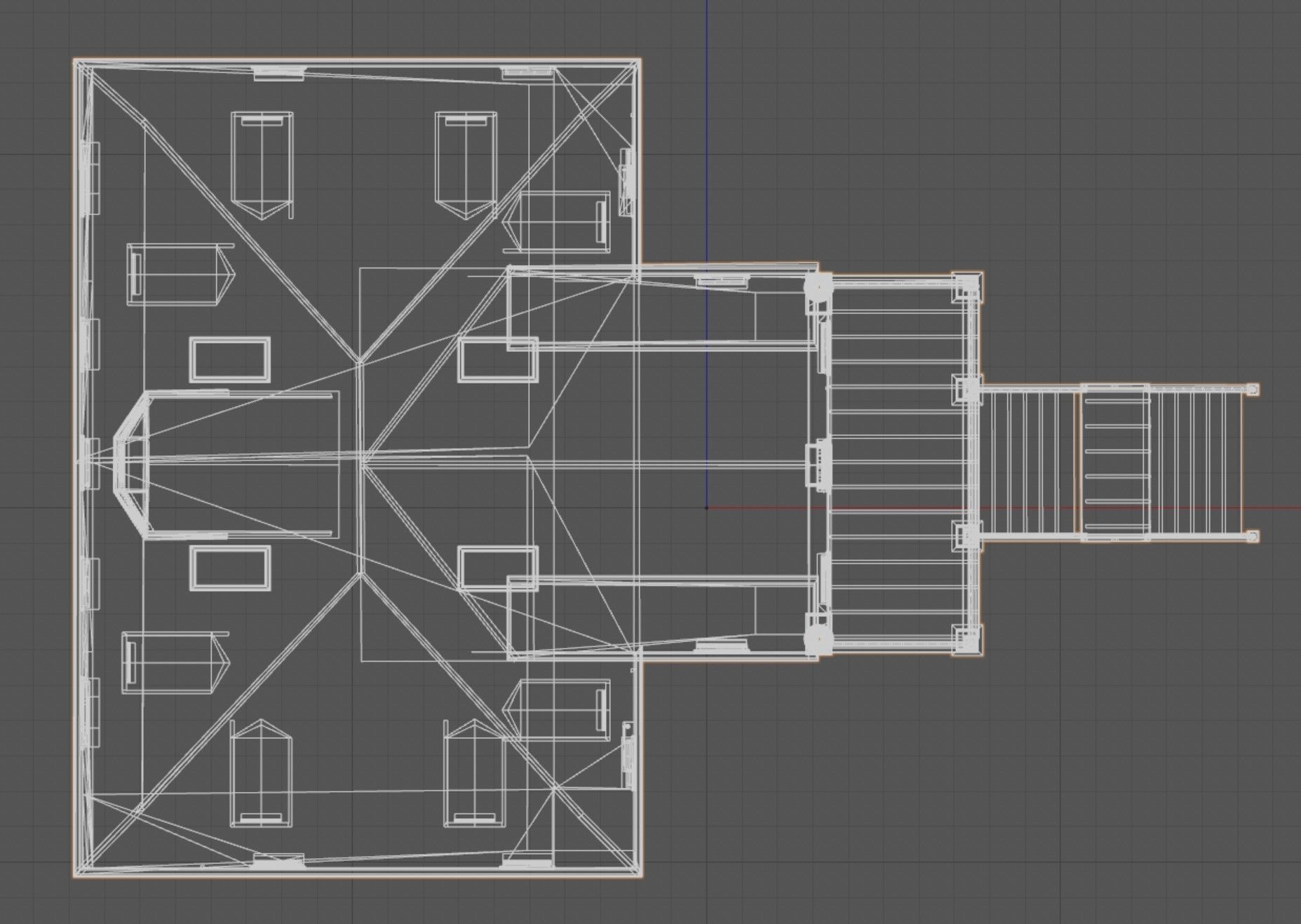 Colonial Mansion Low-poly 3D model_12