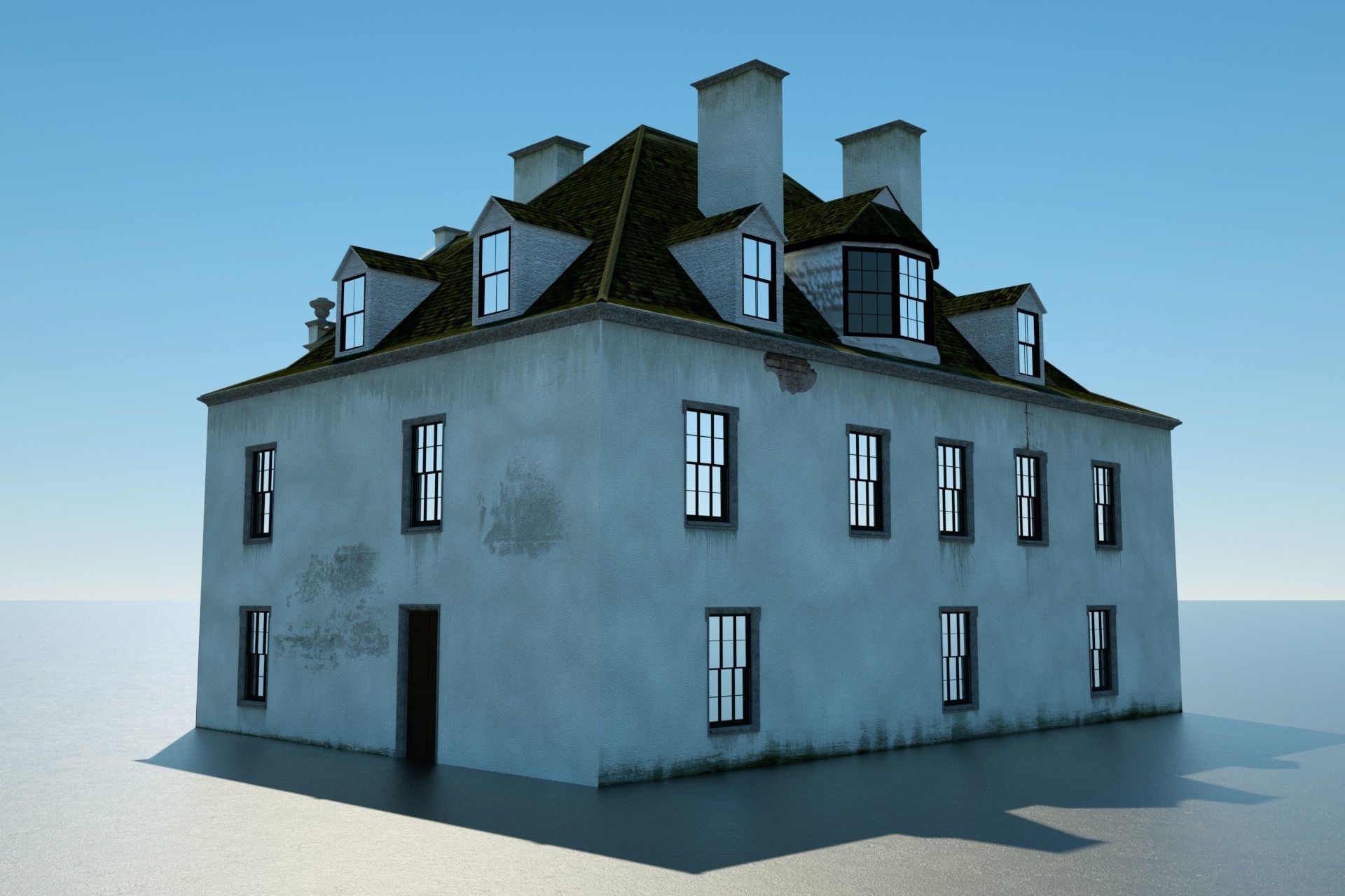 Colonial Mansion Low-poly 3D model_5