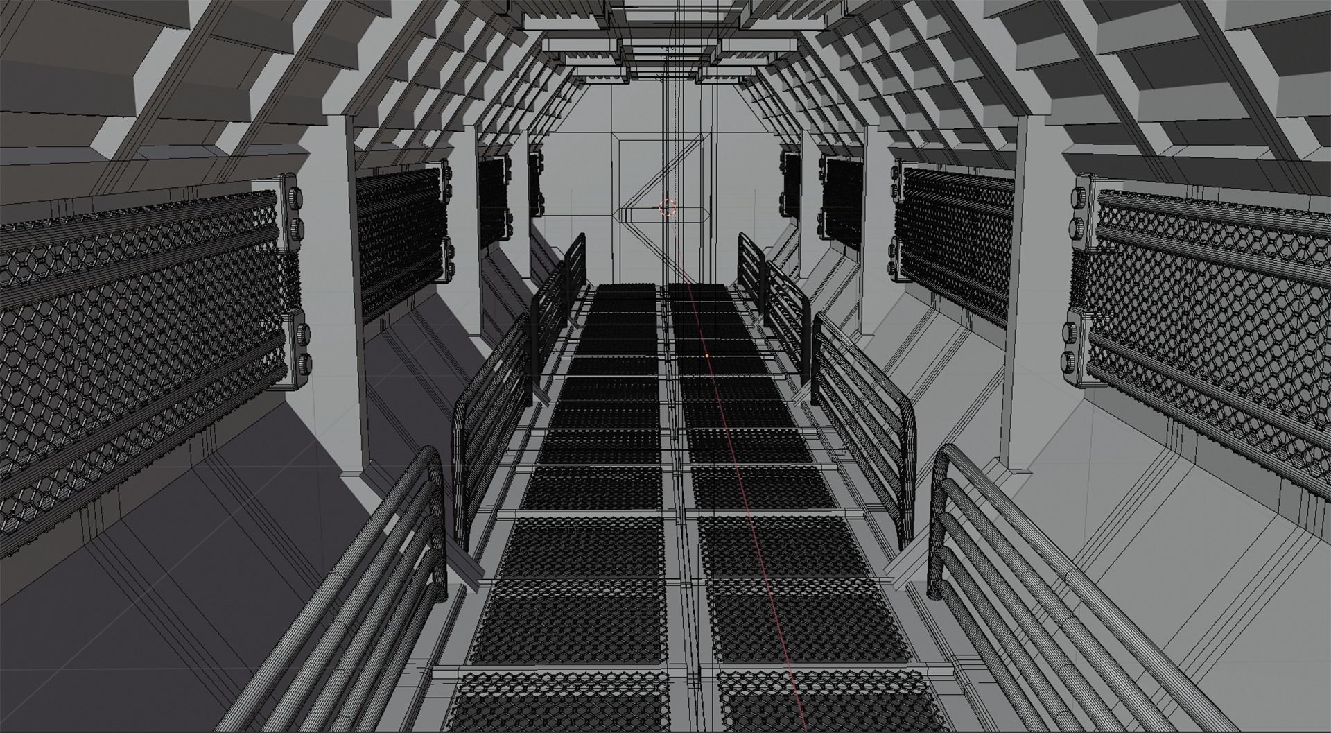 Sci fi corridor Free 3D model_2