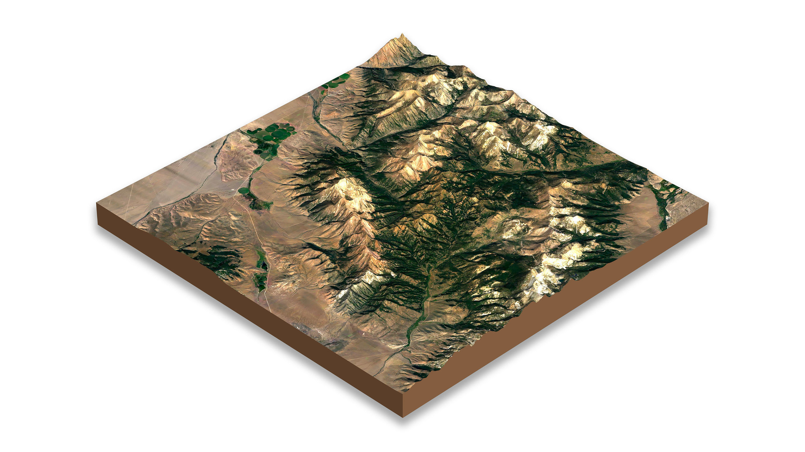 Mountains terrain Low-poly 3D model_1