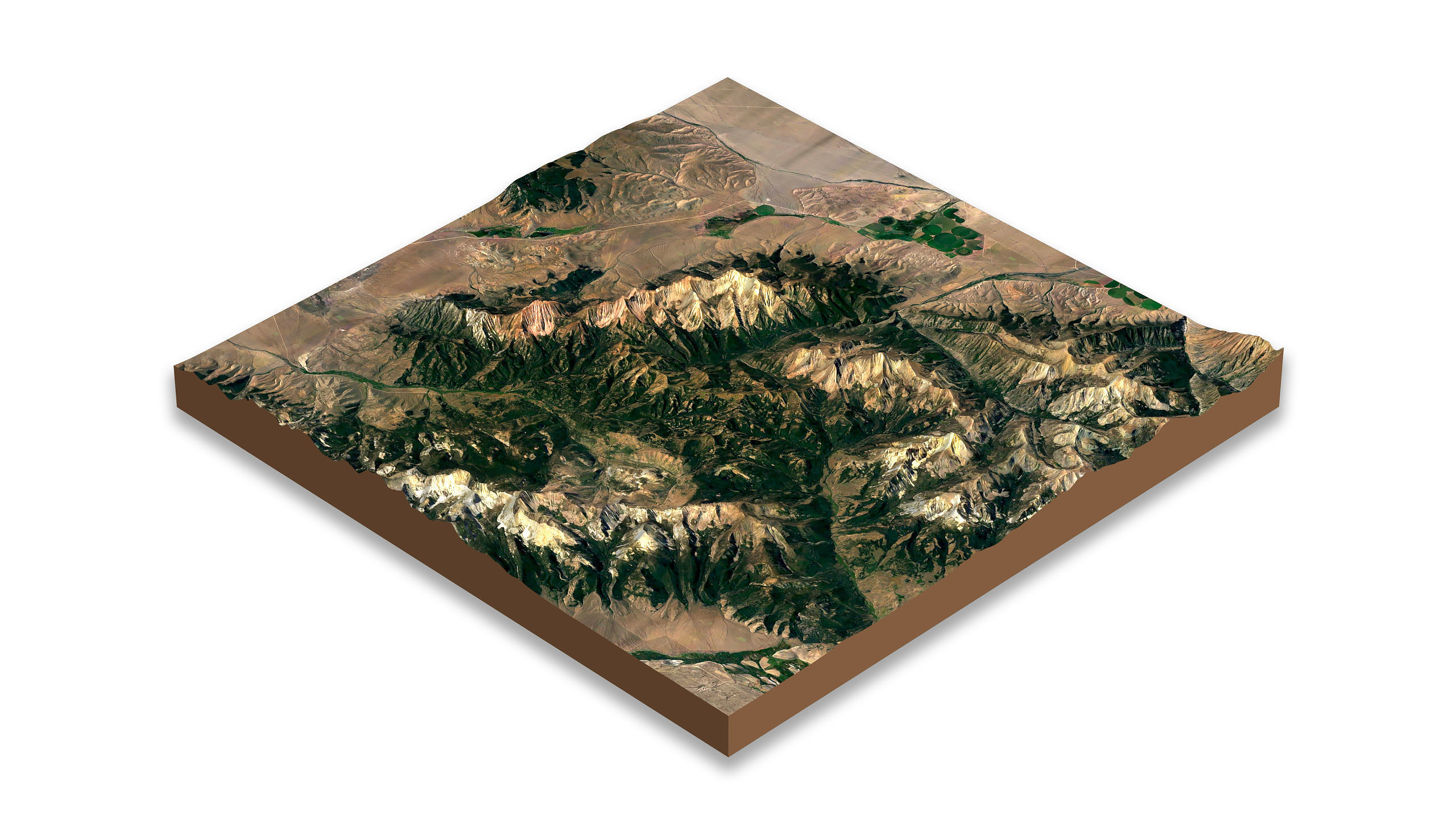 Mountains terrain Low-poly 3D model_2