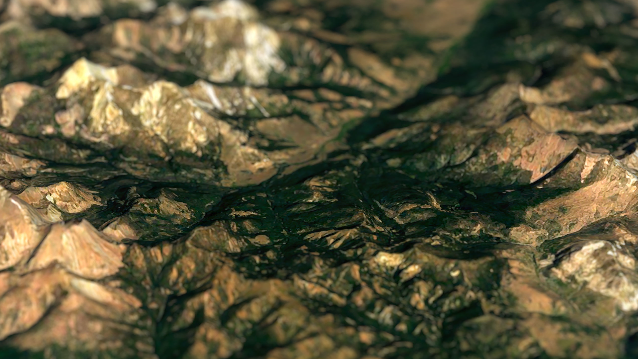 Mountains terrain Low-poly 3D model_5