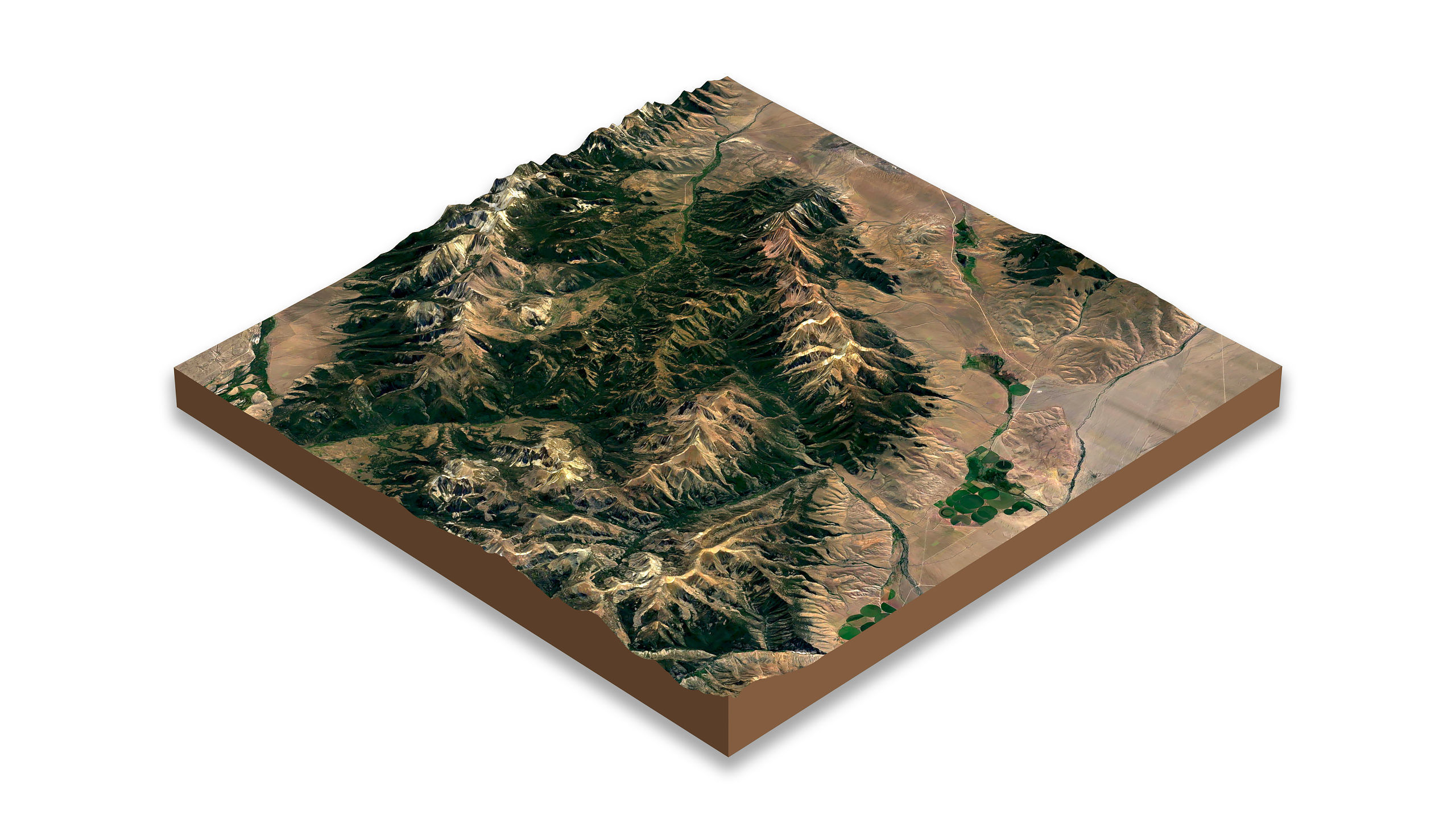 Mountains terrain Low-poly 3D model_3
