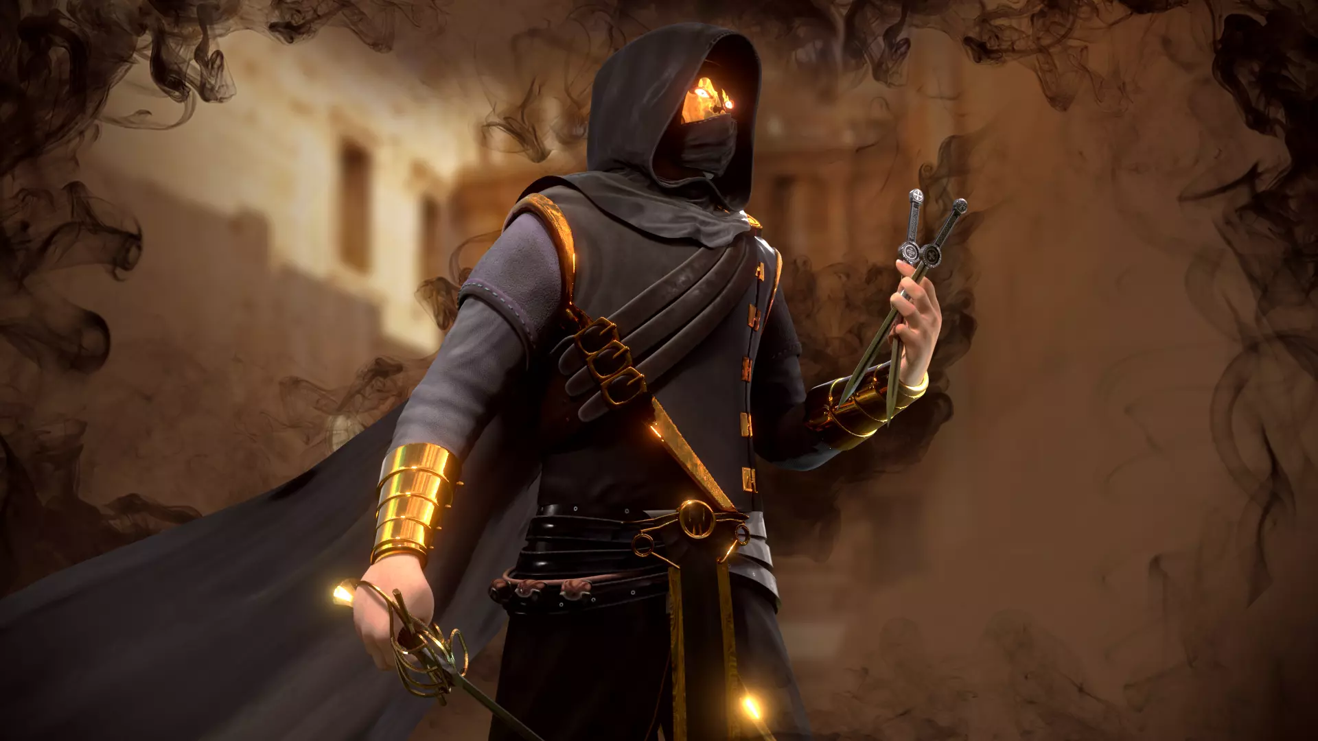 Assassin character Low-poly 3D model_0