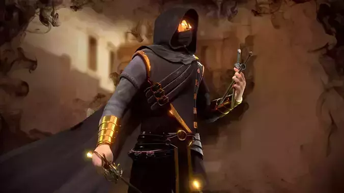 Assassin character Low-poly 3D model