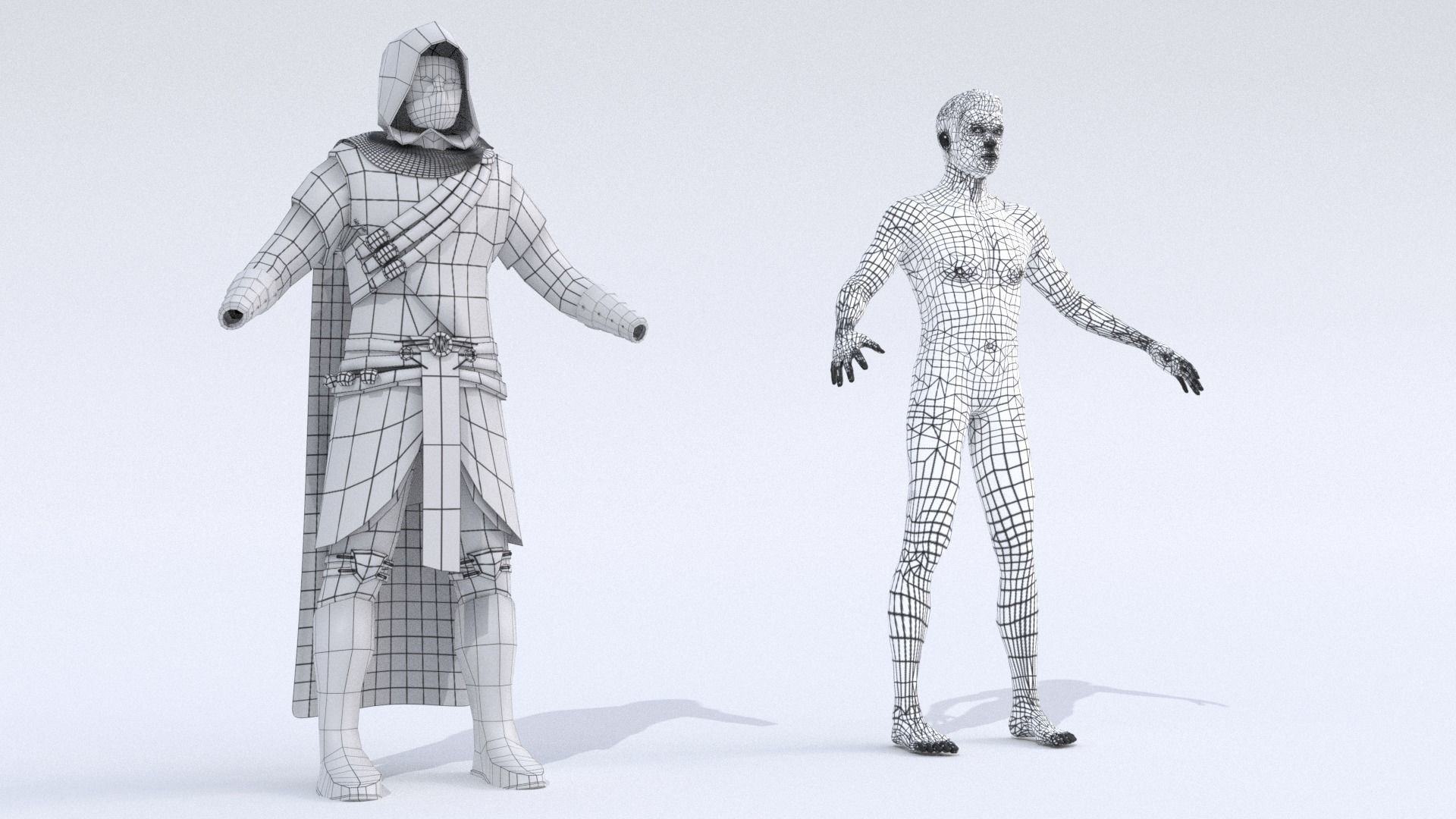 Assassin character Low-poly 3D model_11