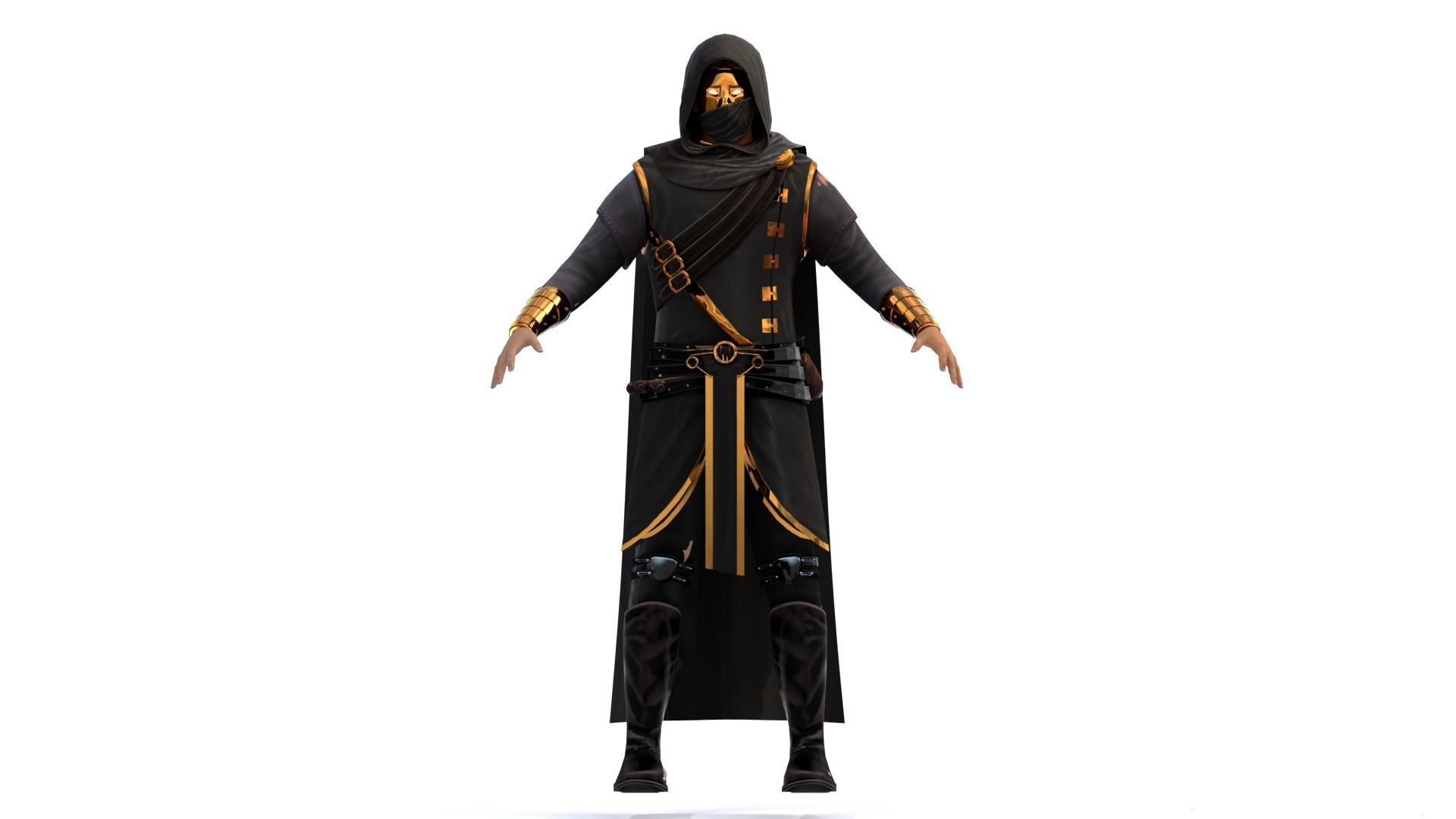 Assassin character Low-poly 3D model_18