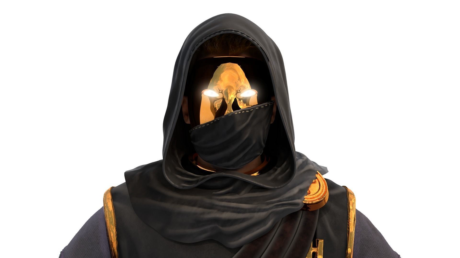 Assassin character Low-poly 3D model_6