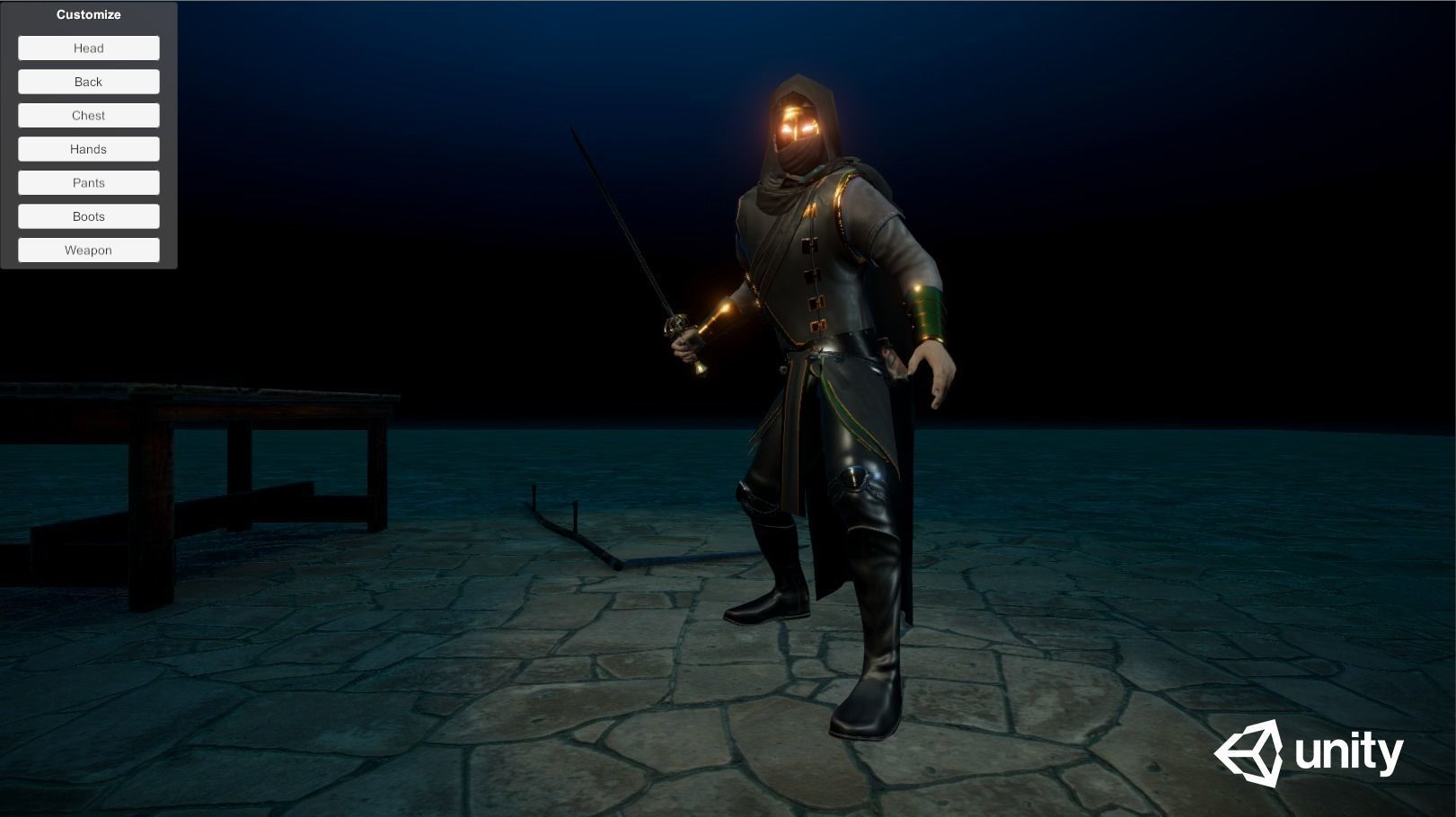 Assassin character Low-poly 3D model_17