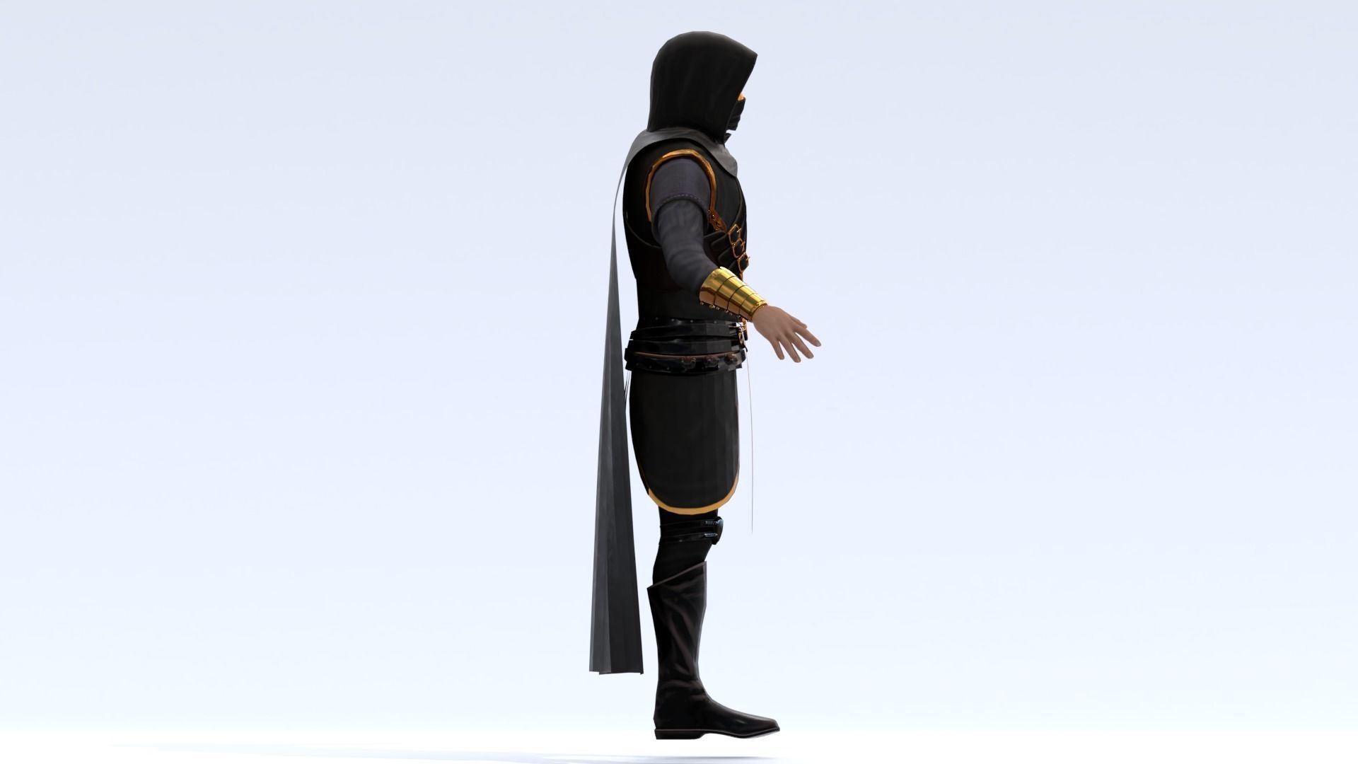 Assassin character Low-poly 3D model_20