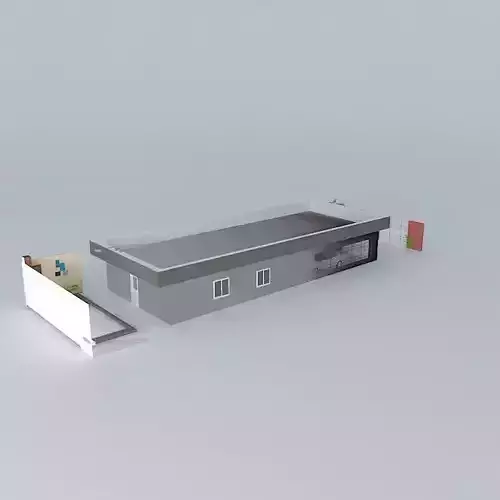 Purple house with slab