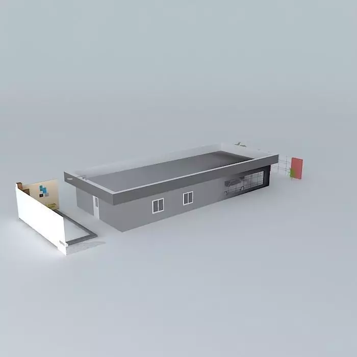 Purple house with slab Free 3D model_0