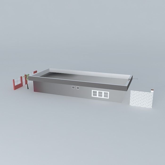 Purple house with slab Free 3D model_1