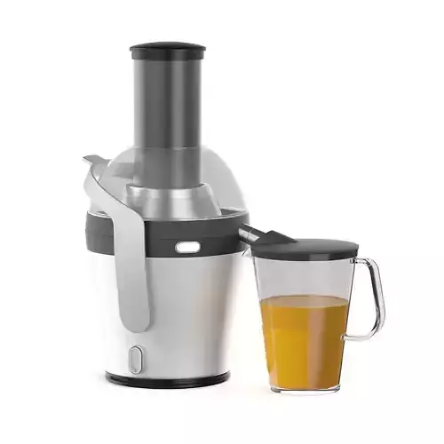 Juicer 3D Model with cup of orange juice