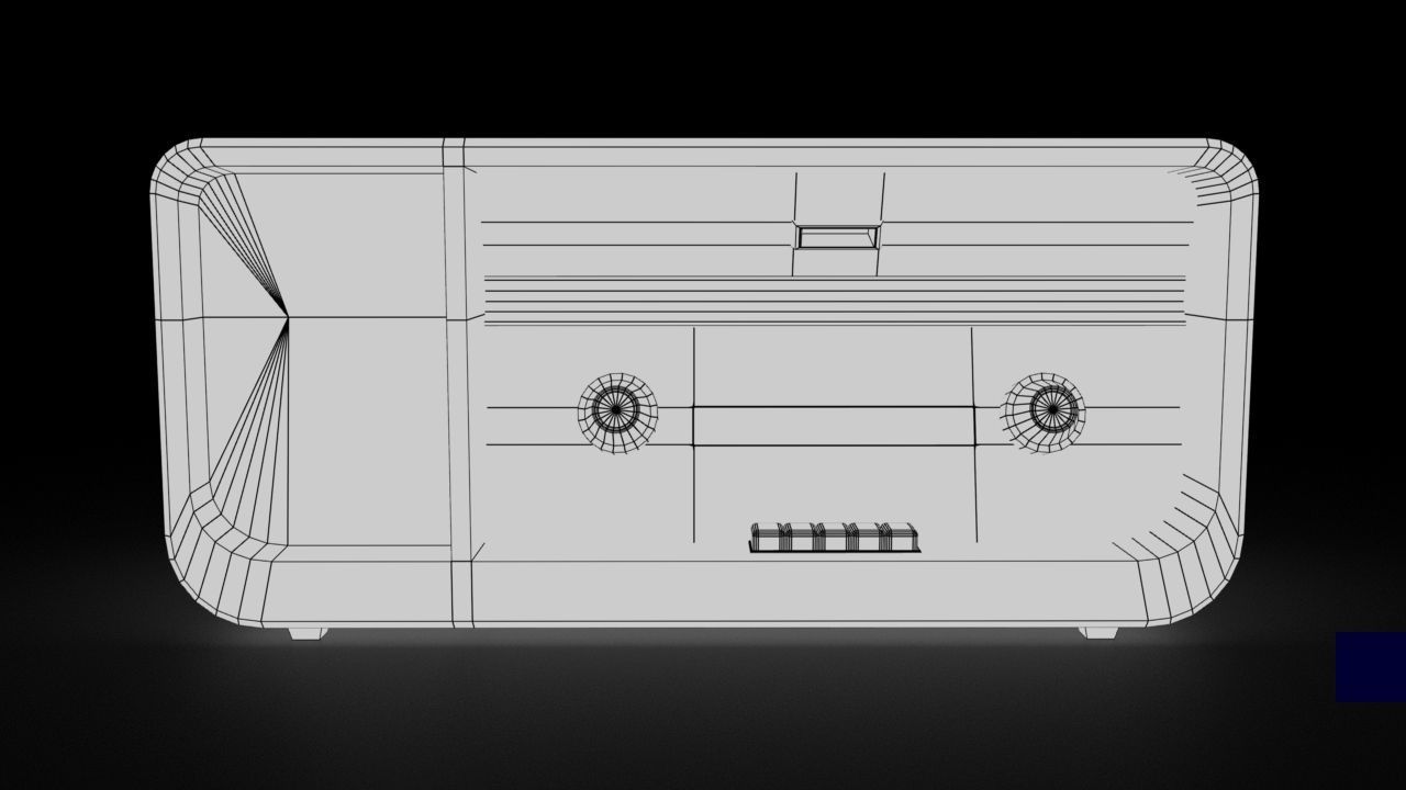 Old radio receiver Low-poly 3D model_8