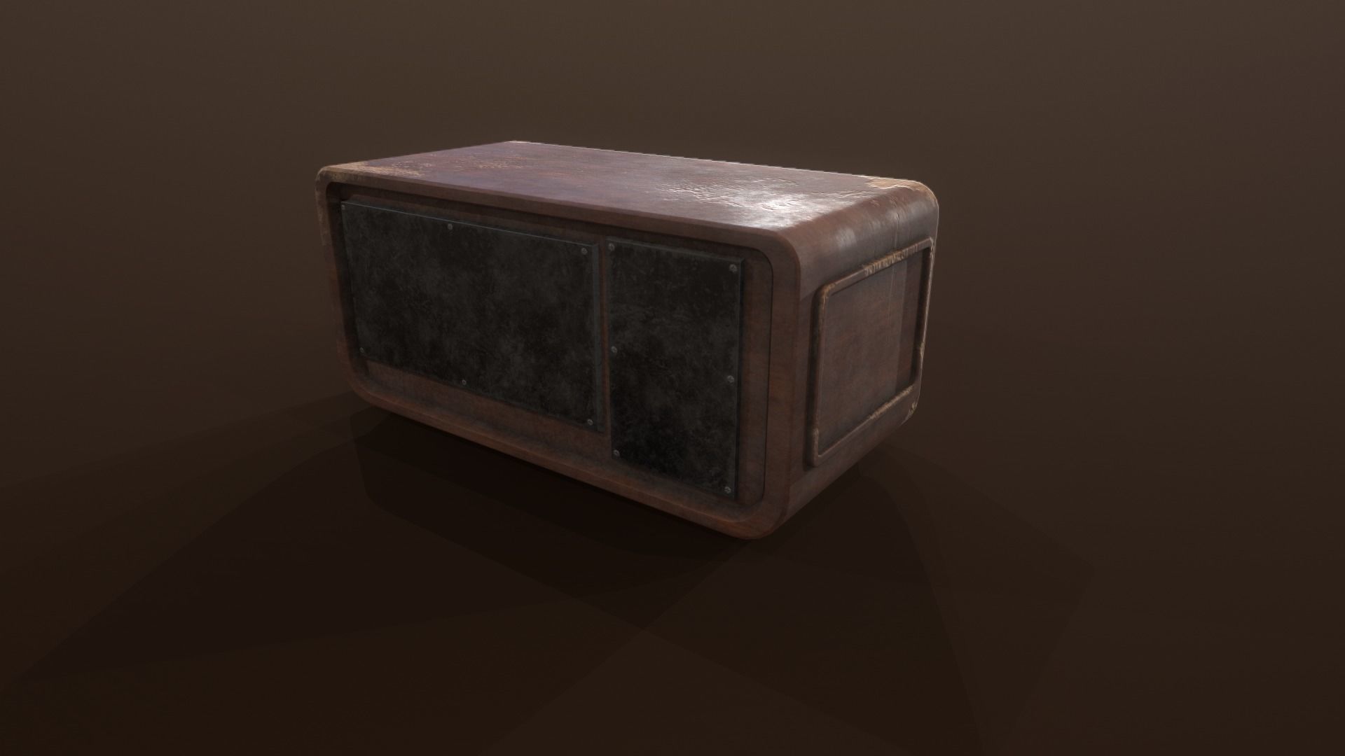 Old radio receiver Low-poly 3D model_3