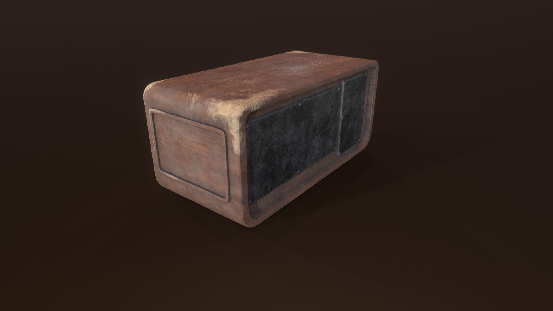 Old radio receiver Low-poly 3D model_4