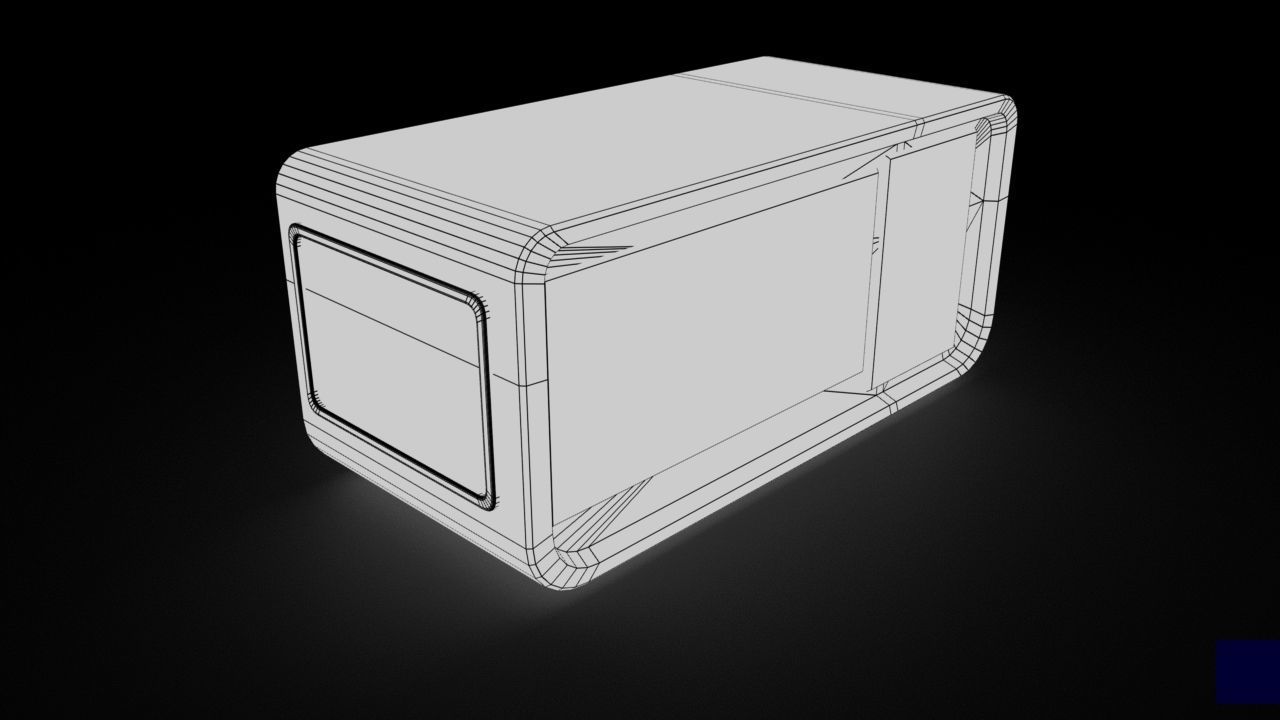 Old radio receiver Low-poly 3D model_7