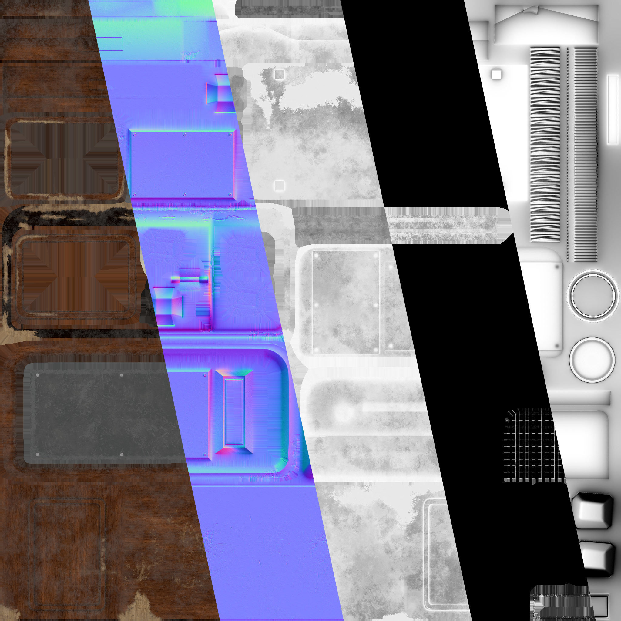 Old radio receiver Low-poly 3D model_5