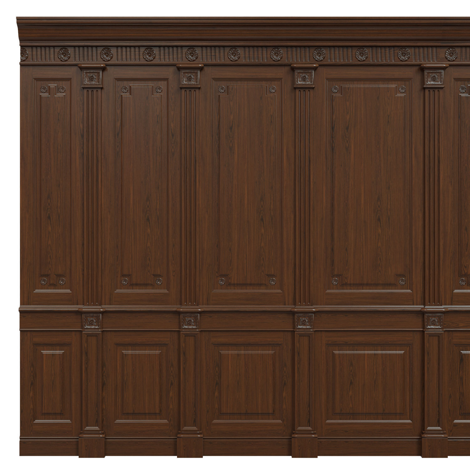 Threaded wood panels 012  Low-poly 3D model_3