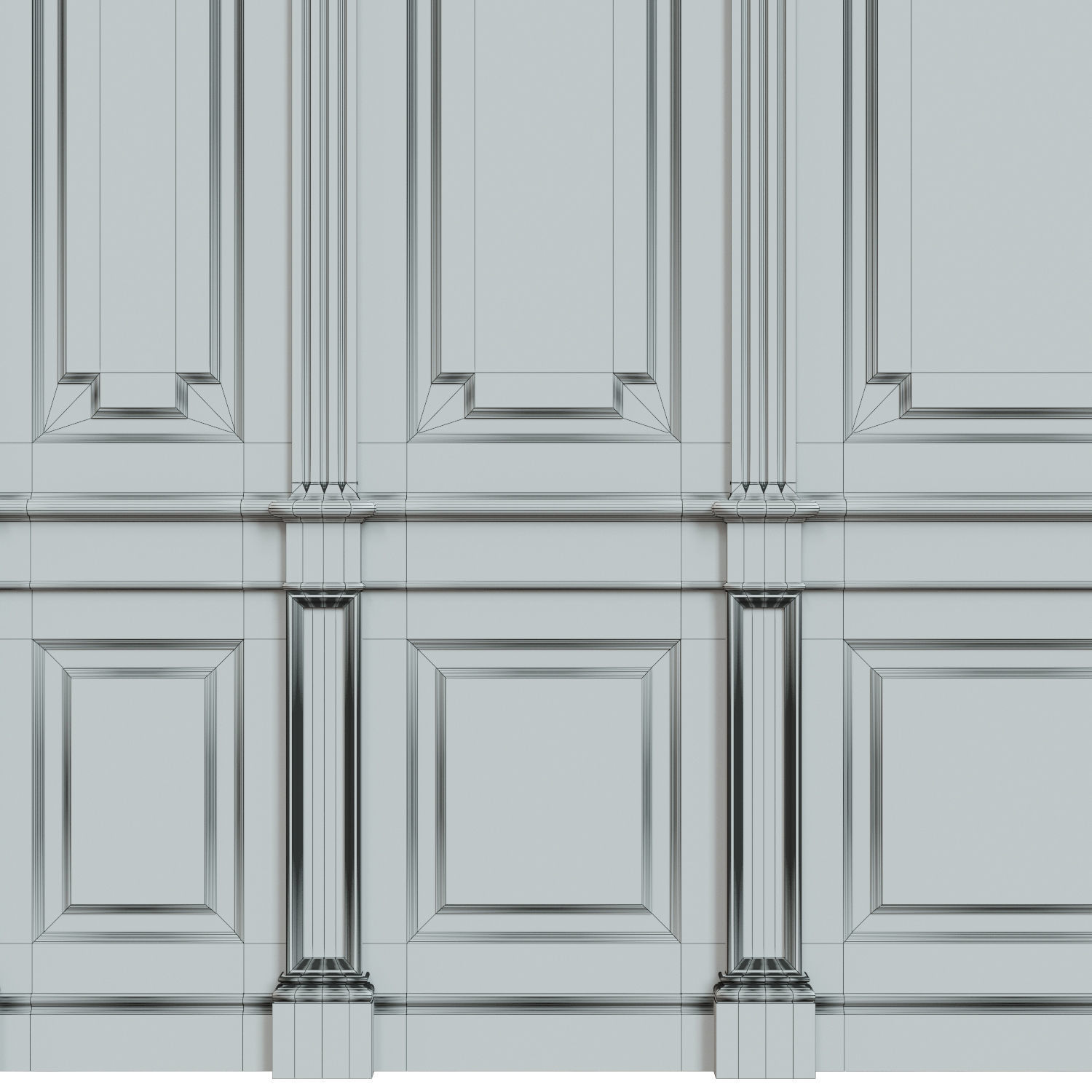Threaded wood panels 012  Low-poly 3D model_8