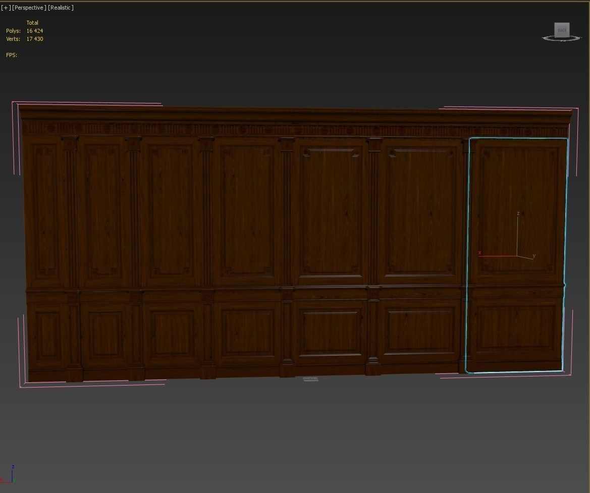 Threaded wood panels 012  Low-poly 3D model_12