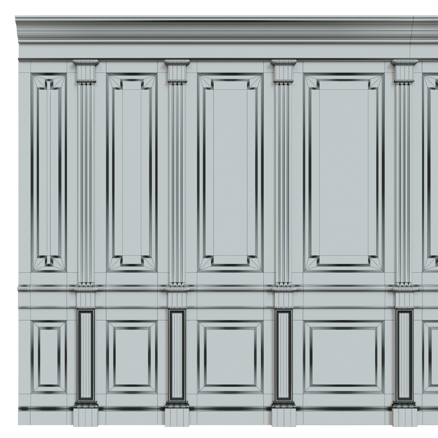 Threaded wood panels 012  Low-poly 3D model_11