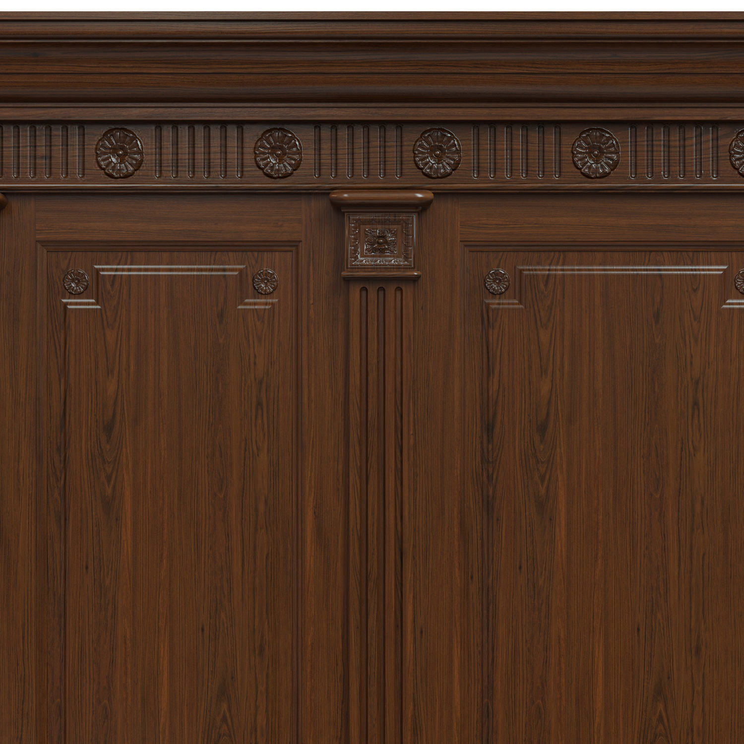 Threaded wood panels 012  Low-poly 3D model_5