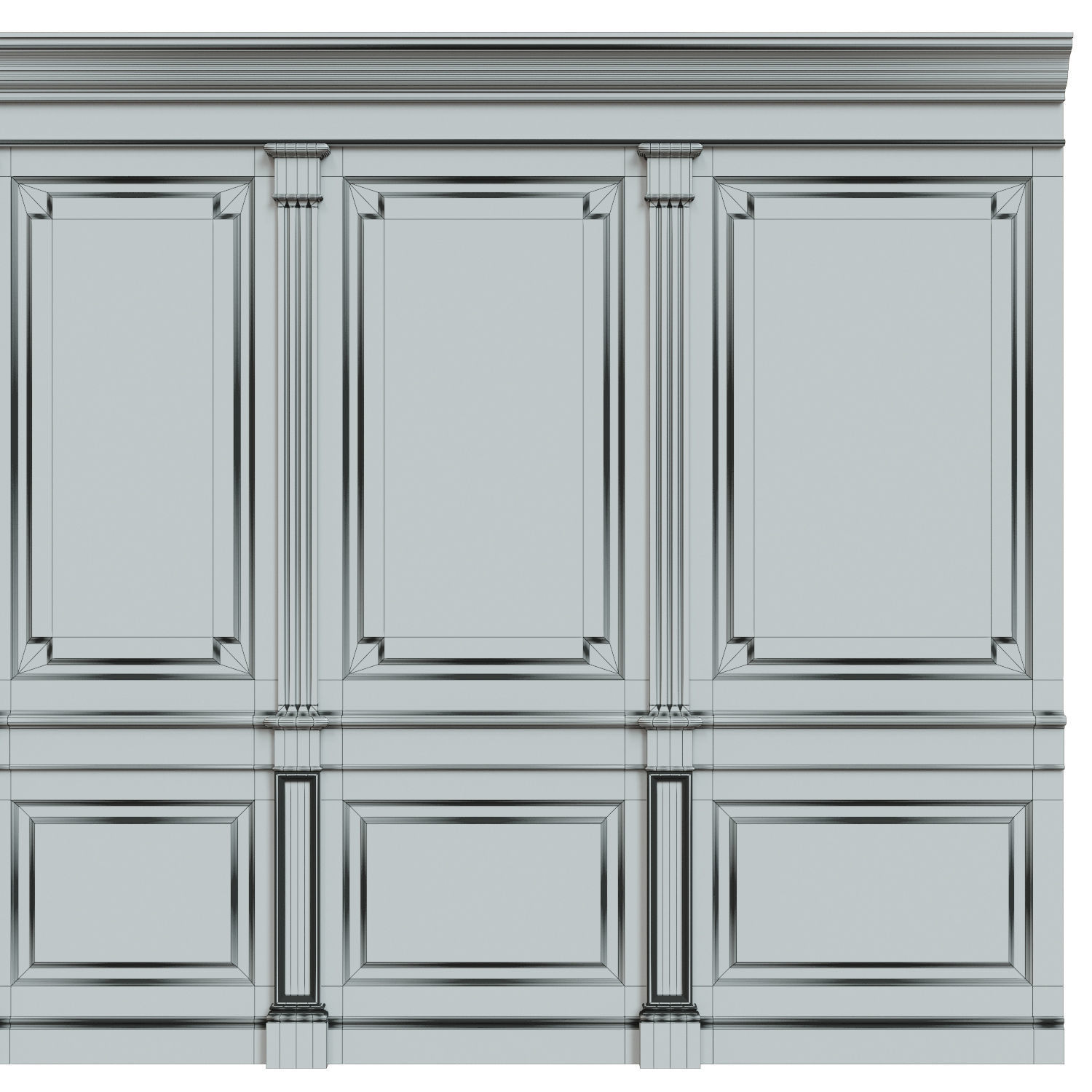 Threaded wood panels 012  Low-poly 3D model_10