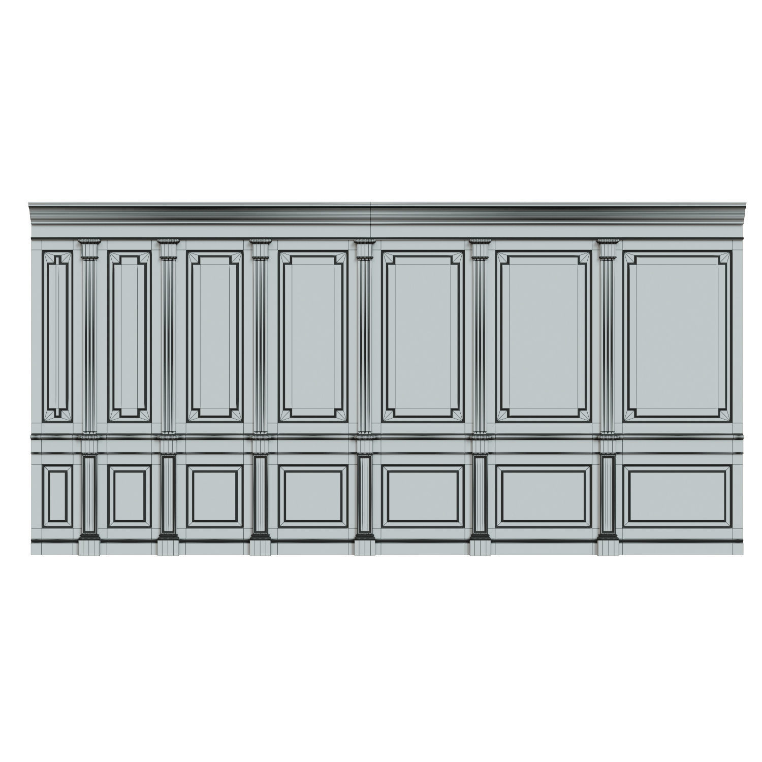 Threaded wood panels 012  Low-poly 3D model_9