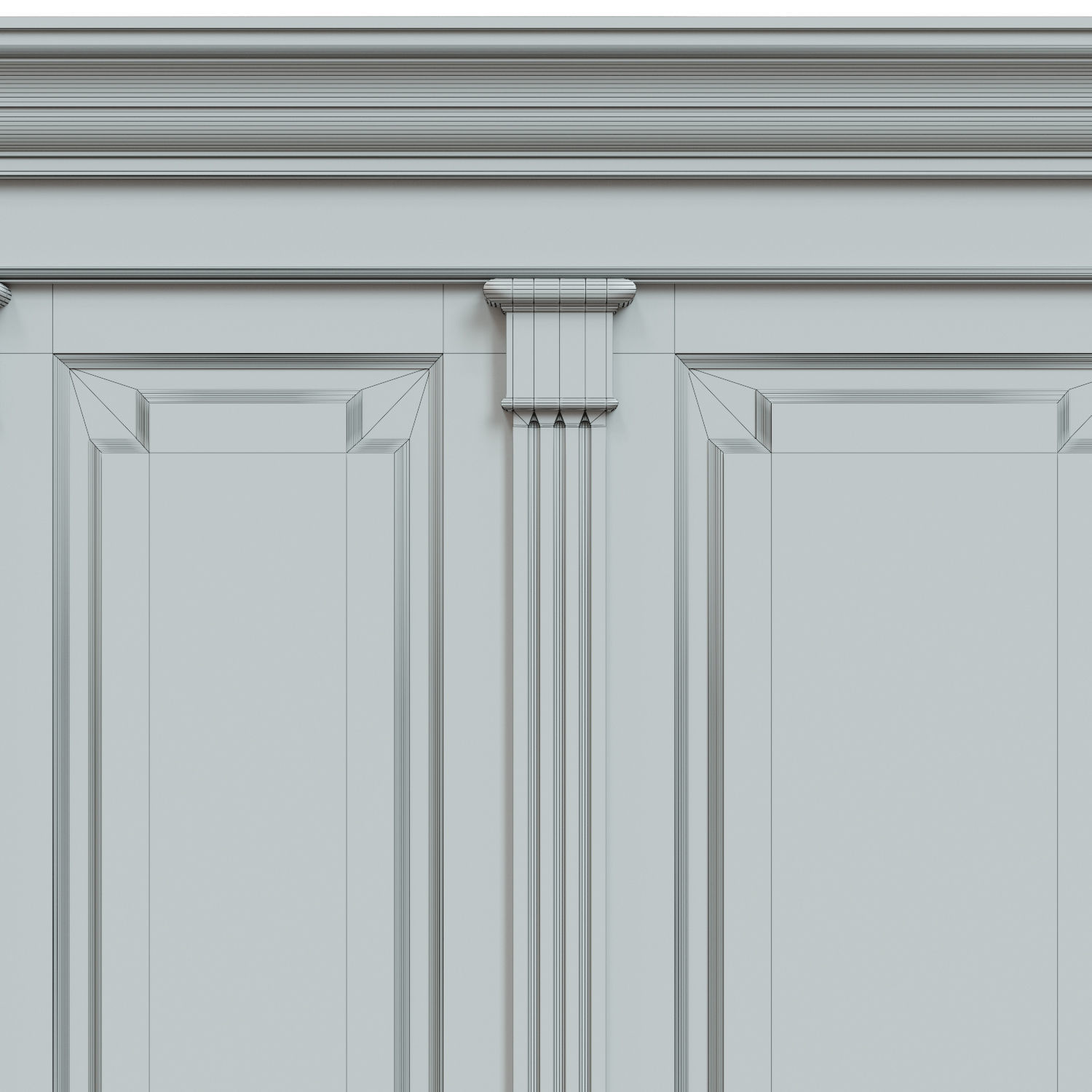 Threaded wood panels 012  Low-poly 3D model_6