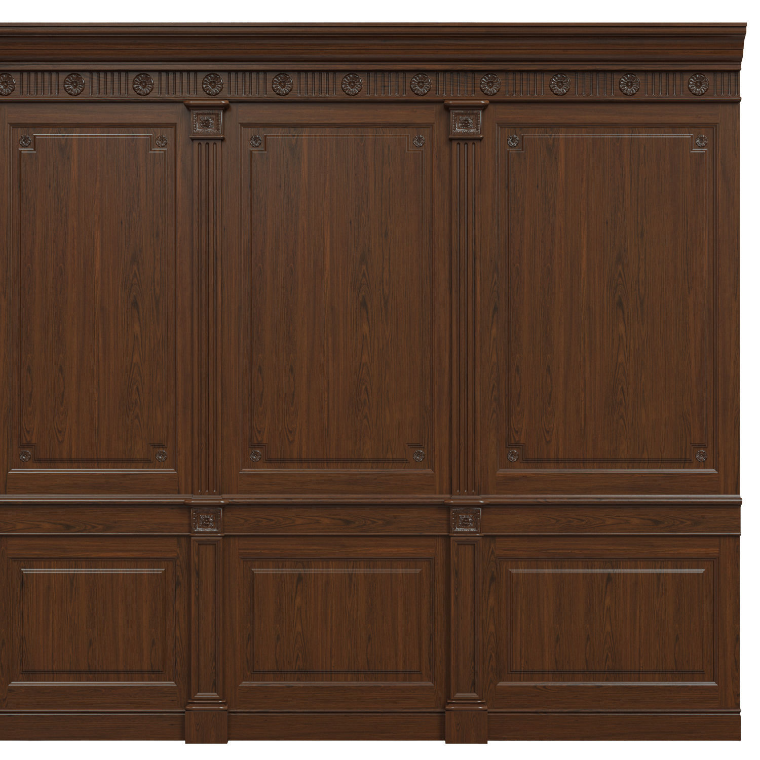 Threaded wood panels 012  Low-poly 3D model_2