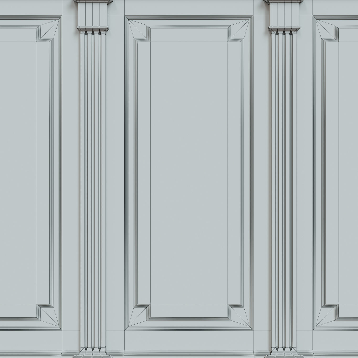 Threaded wood panels 012  Low-poly 3D model_7