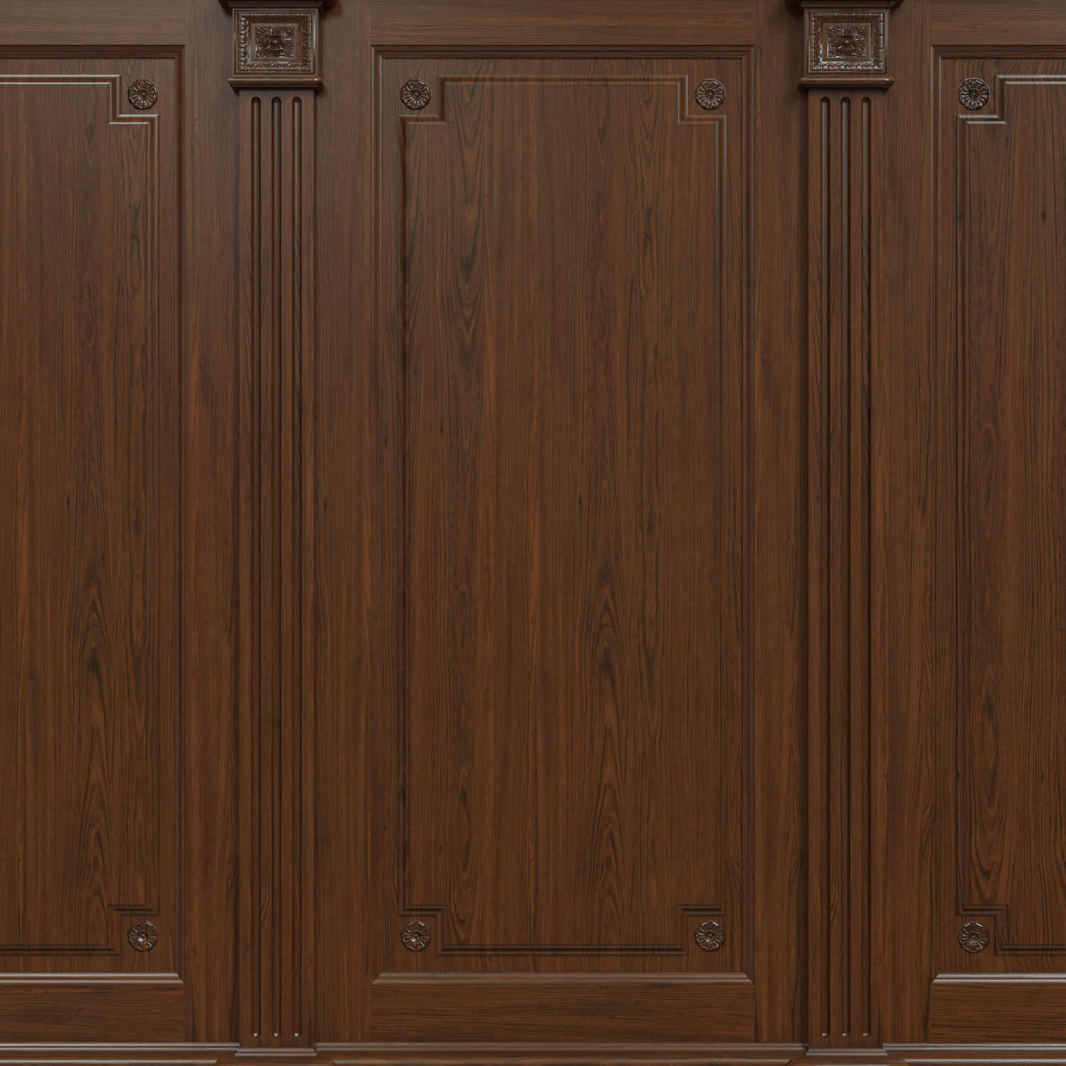 Threaded wood panels 012  Low-poly 3D model_4
