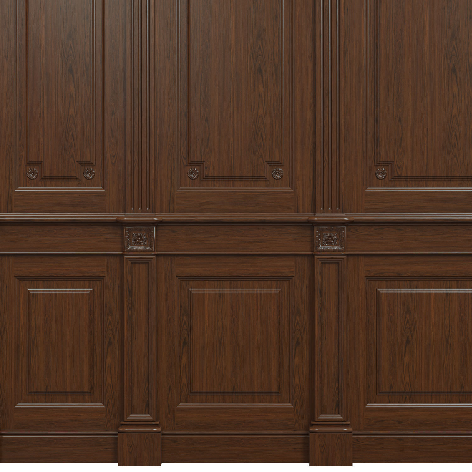 Threaded wood panels 012  Low-poly 3D model_1