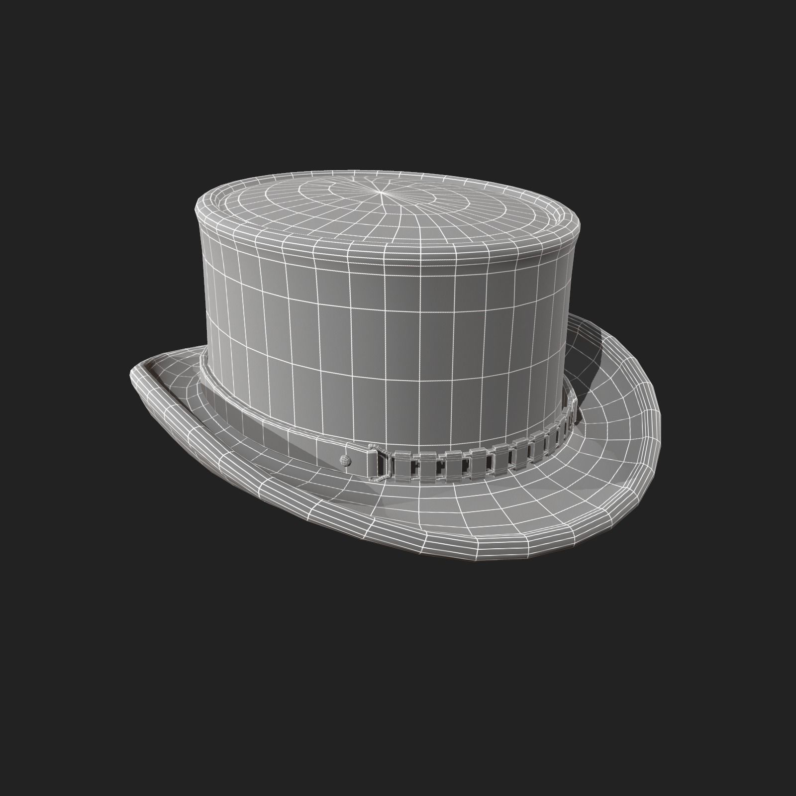 Human Hat scifi  Low-poly 3D model_6