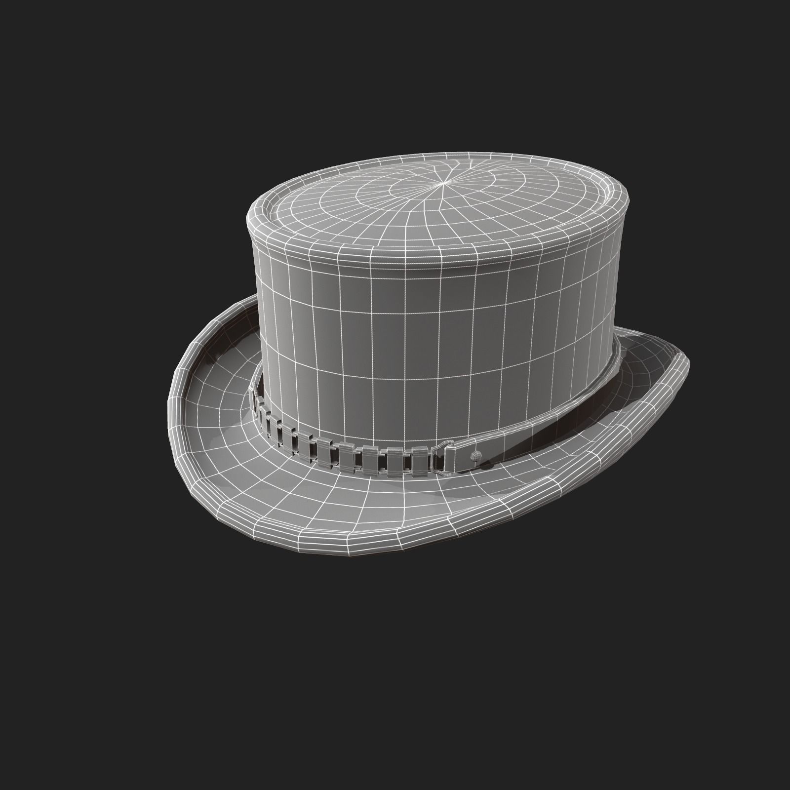 Human Hat scifi  Low-poly 3D model_7