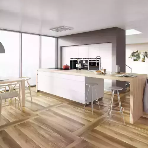 Modern kitchen and Dining Room with whole set furniture 